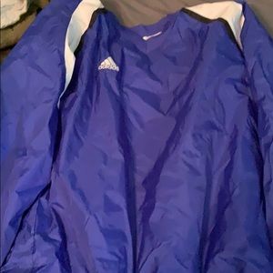 men’s medium blue/white/black adidas sweater